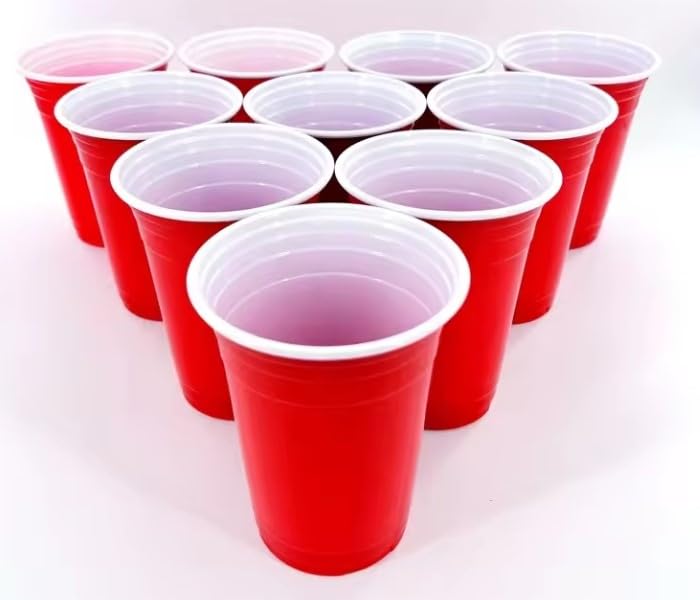 Red party cups reusable and disposable